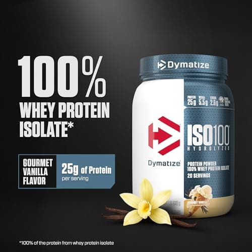 Dymatize ISO100 Protein Powder, 100% Whey Isolate, Gourmet Vanilla