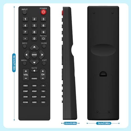 Universal Replacement Remote Control Fit for All Dynex TV, Compatible with Dynex TV Remote DX-RC02A-12 DX-RC01A-12 DX-RC01A-13 DX-RC03A-13 RC-201-0B RC-701-0A RC-801-0A ZRC400, No Setup Required — view 5