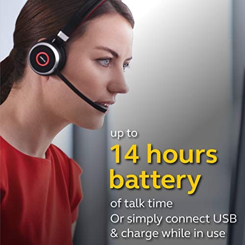 Jabra Evolve 65 UC 6599-829-409 Wireless Headset, Stereo, Includes Link 370 USB Adapter, Bluetooth with Industry-Leading Performance, Passive Noise Cancellation, All Day Battery, Speaker — view 3