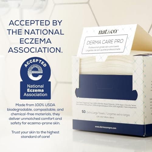 Nat.&Co. Derma Care Pro 100% USDA Biobased Material XL Towel - Professional Grade Extra Large Face Towels - Bio-Based Towel, Makeup Remover Dry Wipes, Facial Wash Cloths for Sensitive and Clean Skin