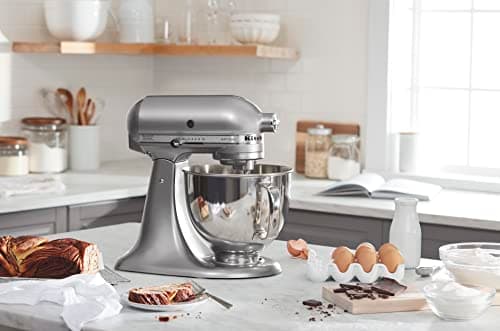 KitchenAid Artisan, 5-Qt Tilt Head Stand Mixer, KSM150PS, Contour Silver — view 5