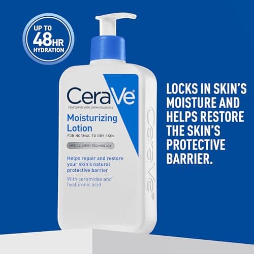 CeraVe Daily Moisturizing Lotion for Dry Skin, Body Lotion & Face Moisturizer with Hyaluronic Acid and Ceramides, Daily Moisturizer, Fragrance Free, Oil-Free, 19 Ounce — view 5