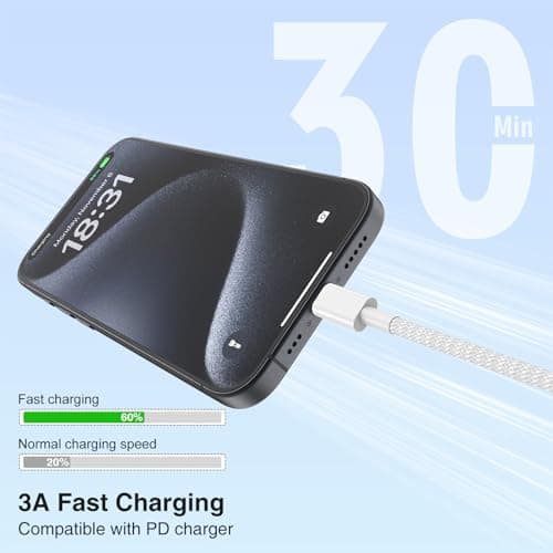 3-Pack Grey [3.3FT+6.6FT+10FT] 60W USB C to USB C Cable, Type C Fast Charging Cable for iPhone Air 17 16e 16 15 Pro Plus Pro Max，for Galaxy S25, for iPad Pro/Air/mini, for MacBook Pro/Air and More
