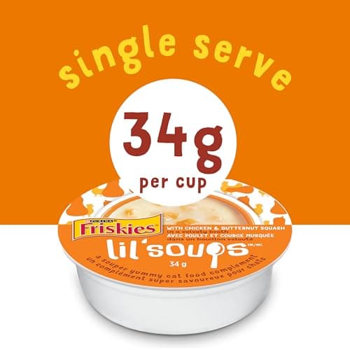 Friskies Lil' Soups Cat Food Complement, Chicken and Butternut in Velvety Broth - 34 g Cup (8 Pack) — view 3