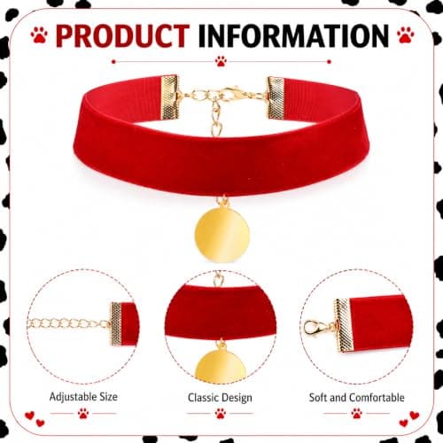 Matiniy Dalmatian Costume Set Include Dog Ear Headband Velvet Choker Tail for Party Dress Up (Style1) — view 2