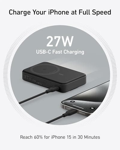 Anker MagGo Power Bank, Qi2-Certified 15W 10,000mAh Portable Charger — view 4