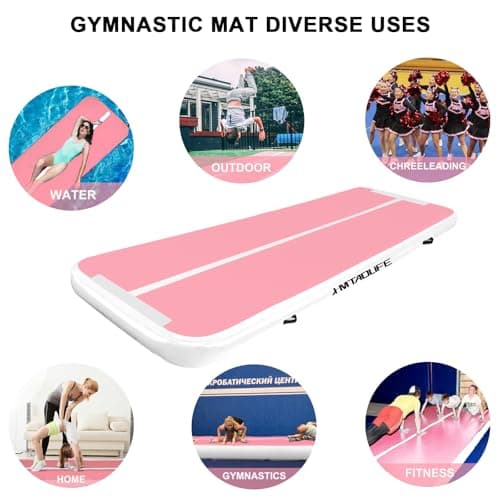 HMTAOLIFE Inflatable Gymnastics Air Mat Tumbling Track, 6.6/10/13/16/20ft Tumbling Mat Air Tumbling Track for Kids, Air Training Mat with Air Pump for Home/Water Fun/Gym/Yoga/Training/Cheerleading — view 3