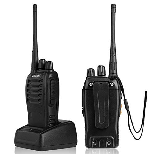 pxton Walkie Talkies Rechargeable Long Range Two-Way Radios with Earpieces,2-Way Radios UHF Handheld Transceiver Walky Talky with Flashlight Li-ion Battery and Charger（2 Pack） — view 3