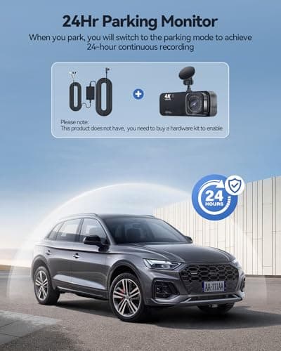 Dash Camera for Cars, 4K+1080P Dash Cam Front and Rear with 5G WiFi, Built-in 32GB Card, Night Vision, G-Sensor, 24H Parking Mode, Loop Recording — view 2