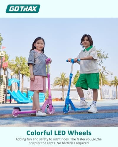 Gotrax K03 Kick Scooter for Kids, 5" LED Lighted Wheels and Adjustable Handlebars, Lightweight Design and Anti-Slip Deck, Max Load 110 Lbs, Kids Scooter for Boys & Girls Ages 3+, Blue — view 4