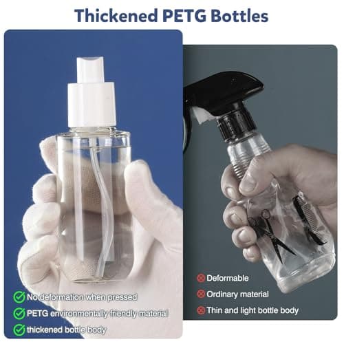 Bynccea Small Spray Bottle Travel Size 3.4oz/100ml Plastic Mini Bottle Set - Fine Mist Mini Empty Spray Bottles - Refillable Spray Bottles for Cleaning Solutions, Perfume, Liquid Cosmetics — view 5
