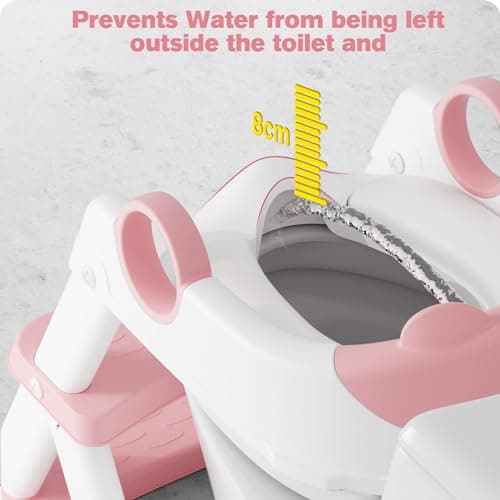 Rabb 1st Potty Training Seat, Upgrade Toddler Toilet Seat for Kids Boys Girls, 2 in 1 Potty Training Toilet, Splash Guard Anti-Slip Pad Step Stool — view 4