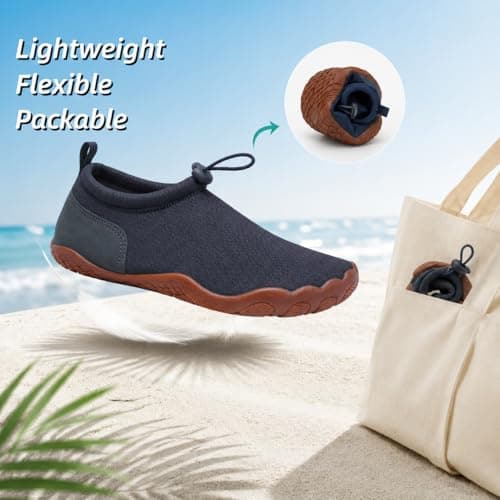 WHITIN Men Water Shoes for Women Quick Drying Swim Sneakers Grey M11/W13 — view 3