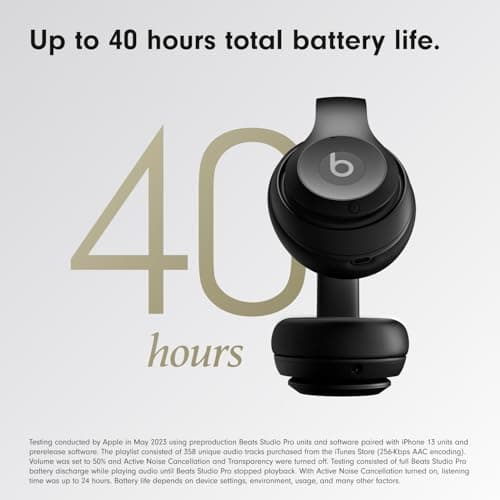 Beats Studio Pro Premium Wireless Over-Ear Headphones- Up to 40-Hour Battery Life, Active Noise Cancelling, Great for Travel & Commuting, USB-C Lossless Audio, Apple & Android Compatible -Black — view 3