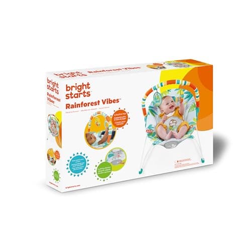 Bright Starts Rainforest Vibes 3-Point Harness Vibrating Baby Bouncer with -Toy bar — view 8