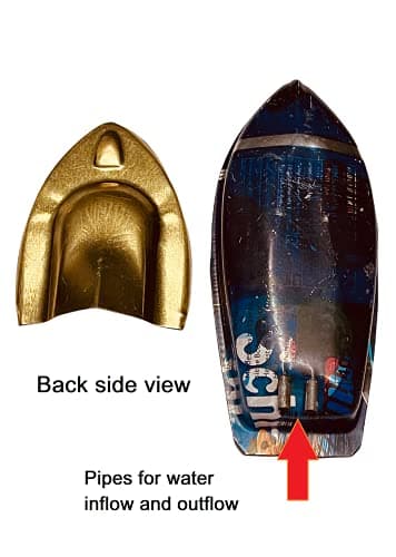 KRIWIN Metal Tin Hand Painted Fun Steam Powered Toy Boat Nav Pop Put Putt Candle Powered Fuel Flame with Dropper and Candle, Pack of 3, Multicolor — view 2