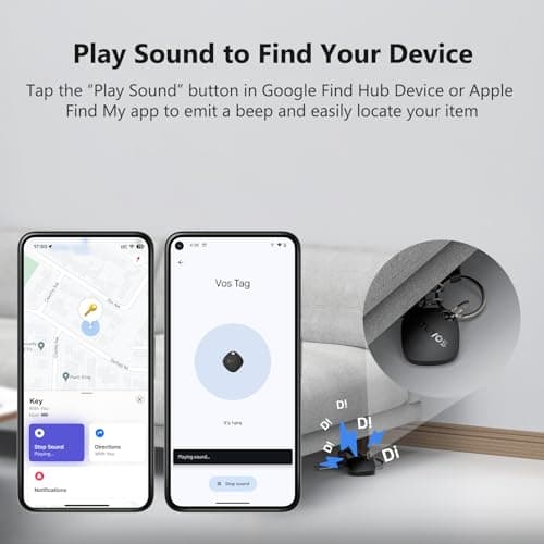ATUVOS Air Tracker Smart Tags Pro for Android & iOS, New Dual System Key Finder Work with Google Find Hub or Apple Find My APP, Bluetooth Item Locator for Luggage, Suitcase. Replaceable Battery.4 Pack — view 2