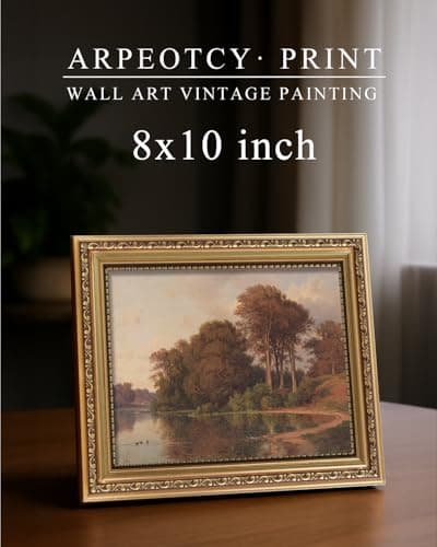 ARPEOTCY Vintage Gold Framed Wall Art Decor, 8x10 Inch Living Room Autumn Scenery Print Fall Wall Decor, Farmhouse Landscape Picture for Bedroom Kitchen, Bathroom Art Decor Aesthetic