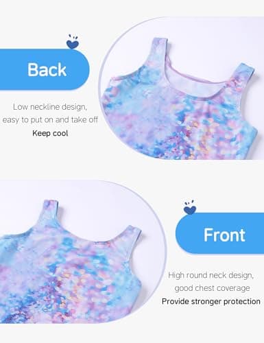 Ewbob Gymnastics Leotards for Girls Sparkly Biketards Dance Unitard with Shorts Quick Dry Sleeveless One-Piece Bodysuits Outfits 2-10 Years（004-2-3Y） — view 2