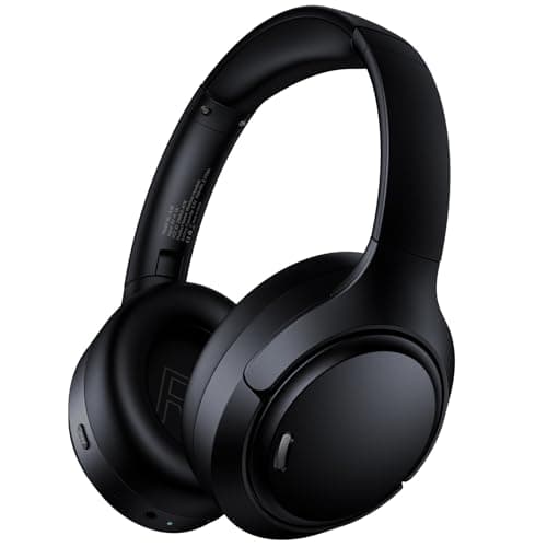 Hybrid Active Noise Cancelling Bluetooth 6.0 Headphones 120H Playtime 6 ENC Clear Call Mic, Over Ear Headphones Wireless with Hi-Res Audio Comfort Earcup Low Latency ANC Headphone for Travel Workout