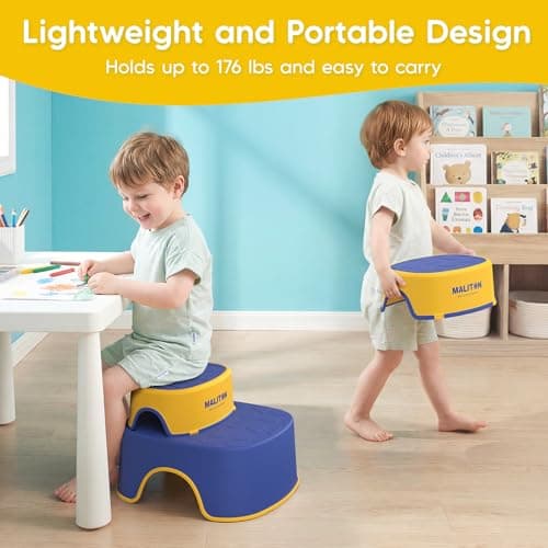 Maliton Potty Training Seat 2-in-1 with Step Stool & Anti-Slip Blue — view 4