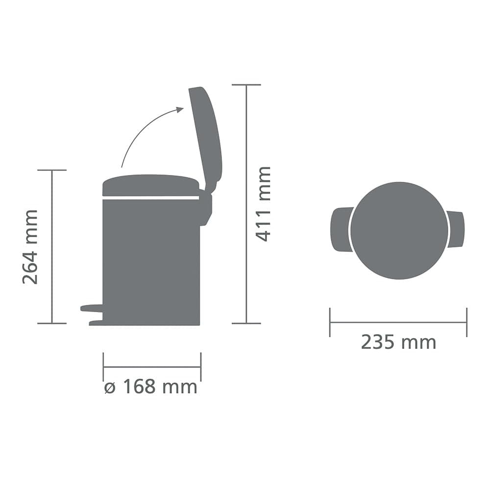 Brabantia Cubo de basura con pedal, Blanco, 3 l — view 6