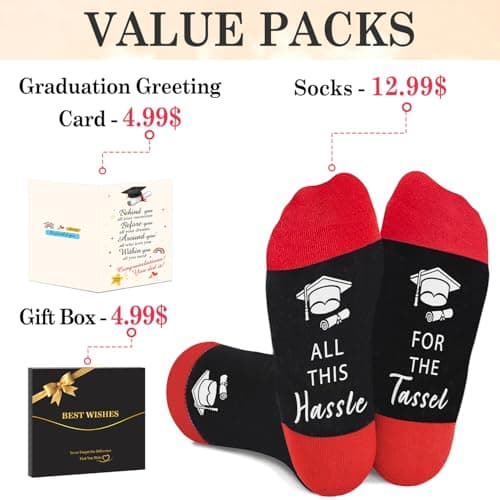 Graduation Gifts for Her and Him - Socks Class of 2026 College 8th Grade High School Masters Degree Phd Graduation Decorations Gift, Congrats Grad Gifts — view 5