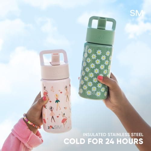 Simple Modern Kids Water Bottle with Straw Lid | 14oz Insulated Stainless Steel Kids Tumbler & Spill Proof Toddler Cup for School, Girls, Boys | Summit | Confetti — view 3