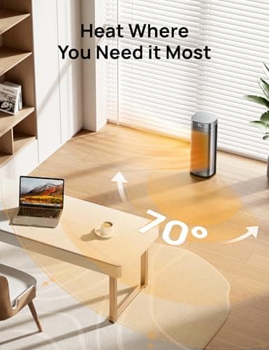 DREO Space Heaters for Indoor Use, 16 Inch Fast Heating Portable Heaters with Remote, 12H Timer, 70° Oscillation, Overheat Protection, Safety Heat, Large PTC Ceramic Electric for Bedroom Home Office — view 4