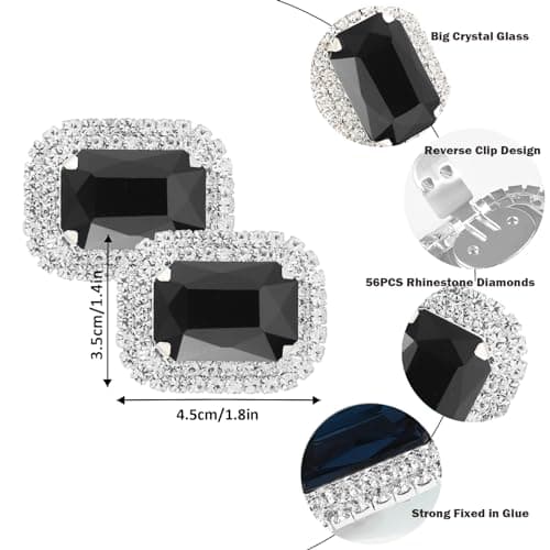 2PACK Shoe Clips, Luxury Decorative Shoe Clips for Pumps Wedding Party, Delicate Bridal Shoe Buckles Clips, Detachable Jewelry Clips for Clothing Scarf Handbag Hat (Style-08) — view 3