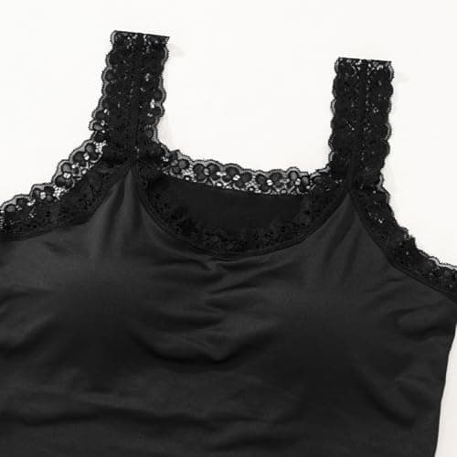 Women's Padded Square Neck Tank Tops Lace Summer Double Layer Sleeveless Tank Shirts Basic Going Out Clothes — view 7
