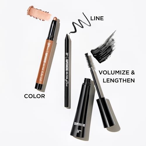 IT Cosmetics Superhero Mascara – Volumizing & Lengthening Black Mascara, Buildable Lash Volume, Collagen, Biotin, Peptides, Lifting & Curling Formula, Super Black Pigment - 0.3 fl oz — view 6