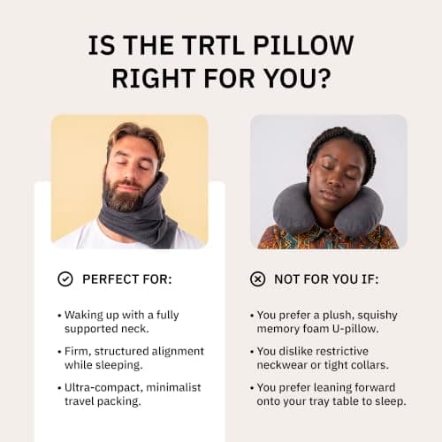trtl Travel Pillow - Airplane Pillow for Neck and Shoulder Support - Soft, Lightweight, Machine-Washable Travel Pillows for Airplanes - Black — view 2