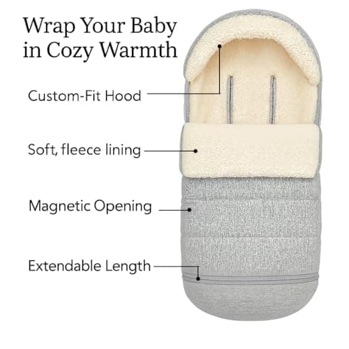Stroller Footmuff Bunting Bag for Winter – Universal Stroller Cover for Cold Weather, Compatible with UPPAbaby Vista V2 / V3 / Vista/Cruz/Cruz V2 / RumbleSeat/Ridge/Minu – Storage Bag Included