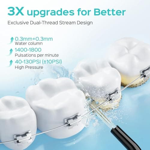 COSLUS Water Teeth Flosser C20 (F5020E): 300ML Cordless Electric Water Tooth Flossing Rechargeable IPX7 Waterproof Portable Travel Flossers Set for Teeth — view 3