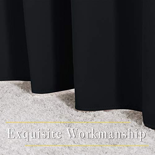 NICETOWN Blackout Curtains 2 Panels - Black Out Curtains 84 Inch Long,Insulated Curtains Room Darkening Grommet Curtains for Bedroom Living Room Windows (52 by 84 Inches,Black,Set of 2) — view 6