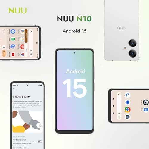 NUU N10 Basic Cell Phone for T-Mobile, Mint, Metro, Qlink, Tello and More 4GB/128GB, Perfect for Teenagers, Dual SIM 4G, Octa-Core 6.6" 90Hz HD+, Unlocked Phones Android Phone 15, US Warranty (White) — view 8