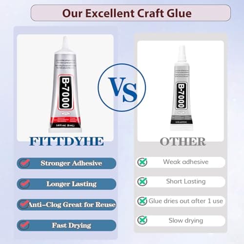 B7000 Jewelry Glue for Making, FITTDYHE 1PCS 50ML/1.69 fl oz Clear Adhesive for Rhinestone, Fabric, Multipurpose Super B-7000 for Phone Repair, Nail Art, Wood, Glass, Charms — view 5