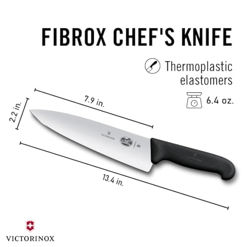 Victorinox Fibrox Pro 8 Inch Chef’s Knife, Dishwasher Safe, Black