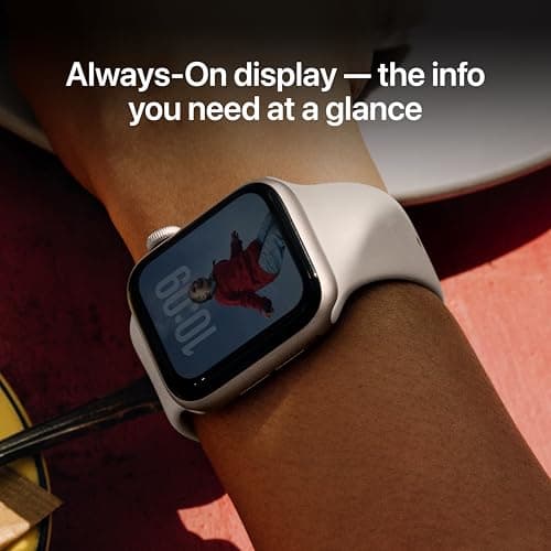 Apple Watch SE 3 [GPS 40mm] Smartwatch with Starlight Aluminum Case with Starlight Sport Band - S/M. Fitness and Sleep Trackers, Heart Rate Monitor, Always-On Display, Water Resistant — view 3