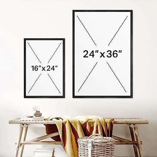 NWT Framed Canvas Print Wall Art Set Retro Vintage Antique Garden Wildflowers Nature Wilderness Illustrations Modern Art Decorative Minimalist Floral Botanical Flowers for Bedroom - 24"x36"x3 Black — view 5