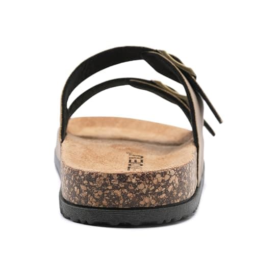 GETOEU Arch Support Footbed Sandals for Women & Men, Adjustable Double Buckle Comfort Sandals, Cork-Style Cushioned Sole, Casual Walking Slides for Everyday Wear,Bronze — view 3