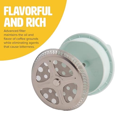 Tasty French Press and Frother Coffee Gift Set, Includes a 4.5-Cup Coffee Press and Battery Operated Handheld Milk Frother, Perfect for French and American Style, 2-Piece Set, Aqua — view 6