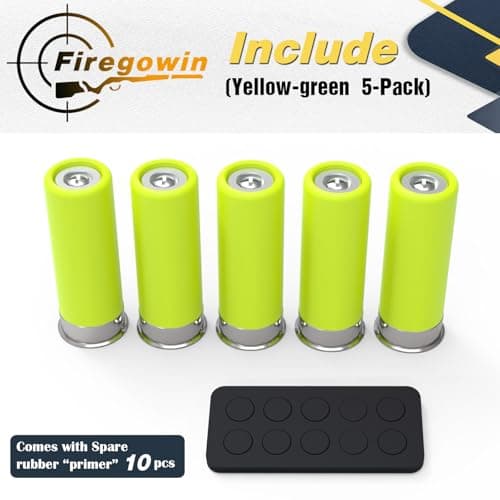 FIREGOWIN Pro 12GA Dummy Rounds – Training Snap Caps, Reusable Dry Fire Training Round with Rubber Primers -Green Type 5 Pack — view 5