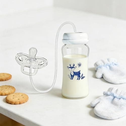Pacifier Bottle Set, Leakproof Silicone Container, Anti Colic Feeding Tool for Boys Girls Kids Home Daycare Living Room Bedroom Camping Picnic Youth Liquid Intake Supplies Junior Care Kit Daily Wash — view 2