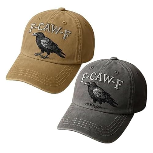 F Caw F Hat, F-Caw-F Hat Fcawf Cawf Bird Cap, Embroidered Adjustable Hats Soft Washed Baseball Caps, 2pcs G, One Size