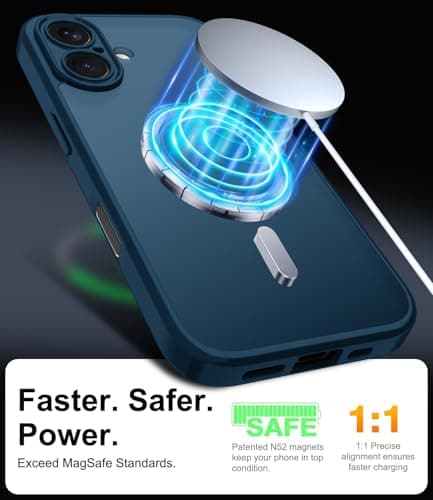 Janmitta Magnetic Case for iPhone 16 Case with Screen Protector+Wrist Strap
