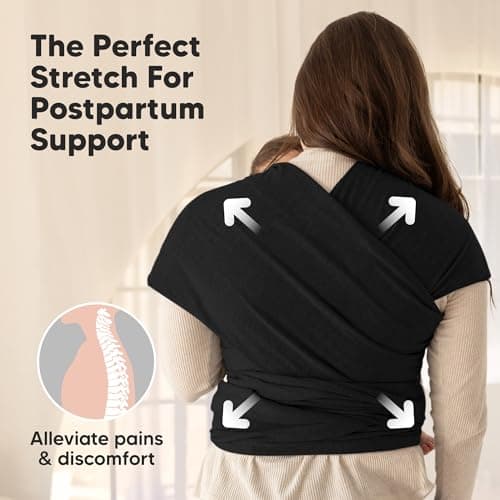 KeaBabies Baby Wrap Carrier, All in 1 Original Baby Carrier (Trendy Black) — view 4