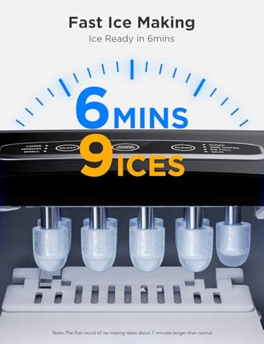 GoveeLife Smart Countertop Ice Makers, Portable Ice Maker Machine with Self-Cleaning, 6 Mins 9 Bullet Ice, 26lbs/24Hrs, Voice Remote for Home Kitchen Party Camping, with Ice Scoop Stainless Silver — view 2