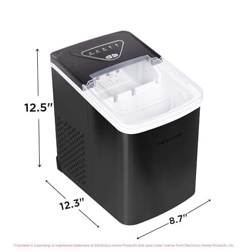 Frigidaire EFIC123-SSBLACK Compact Countertop Ice Maker, 26lbs of Ice per Day, Black Stainless — view 4